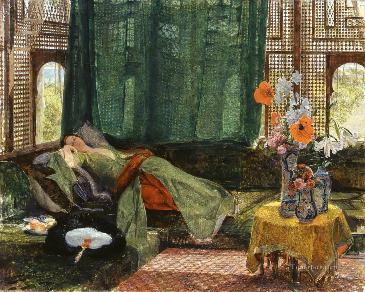 La siesta John Frederick Lewis árabe Pintura al óleo